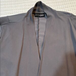 Attitudes by Renee Soft Gray Open Drape Cardigan